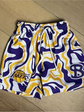 Adult BKTSQD Los Angeles Lakers Mesh Shorts